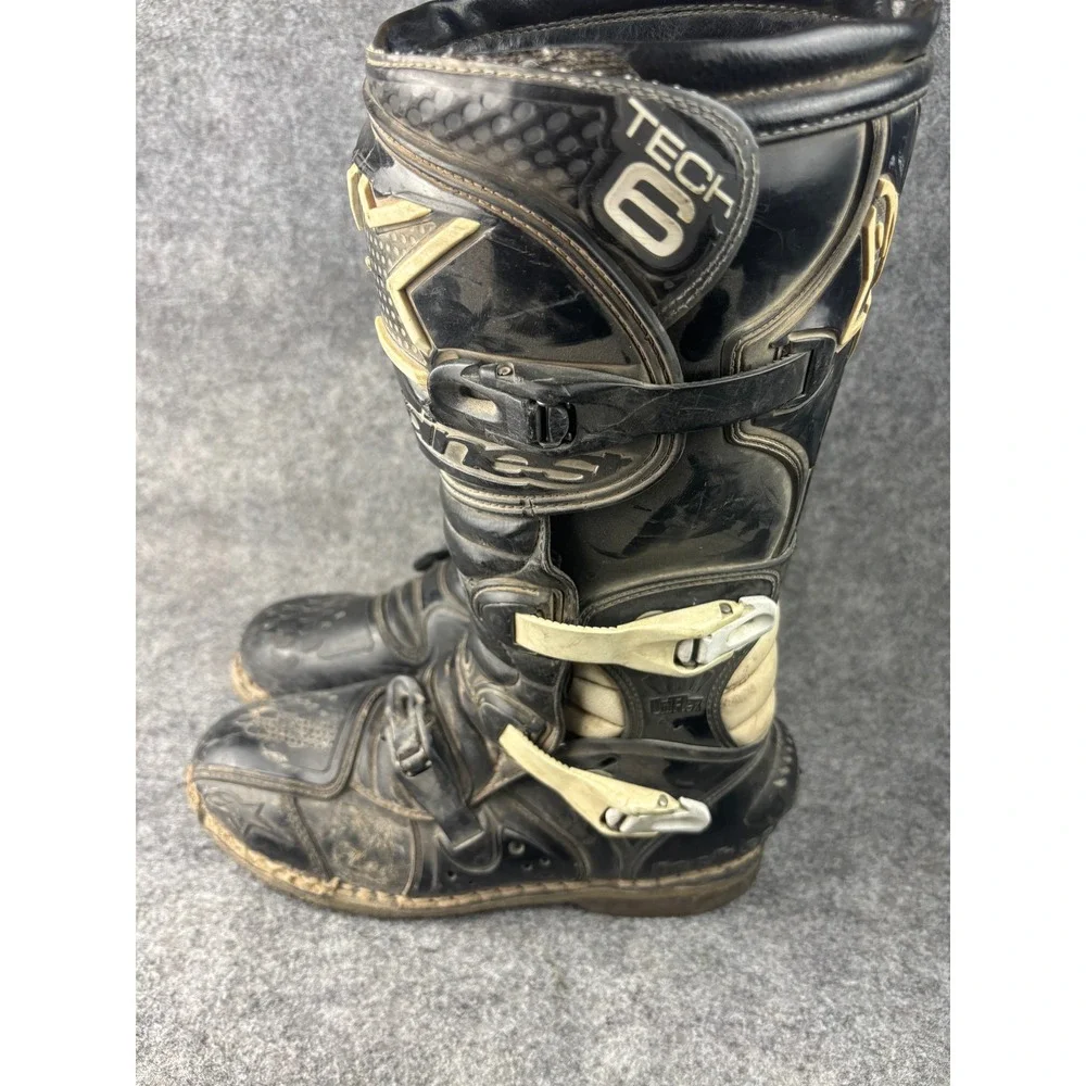 Alpinestars Tech 6 Motocross Boots Mens Size 10 Black Off-Road Dirt Bike Riding